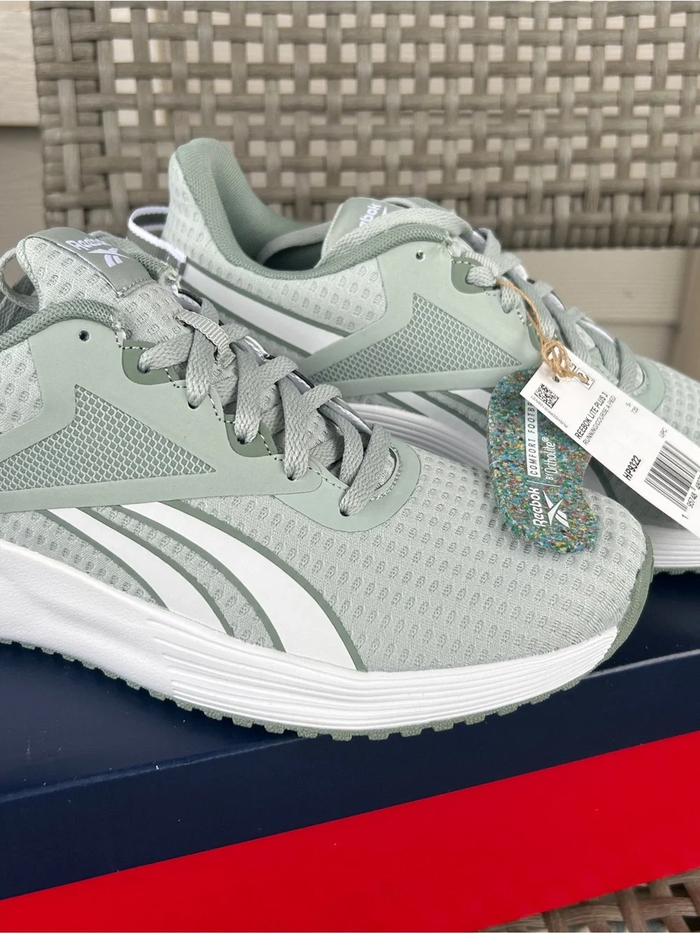 Reebok Sage Green Athletic Running Shoes with White Accents